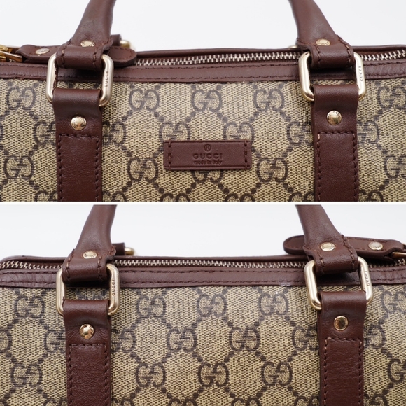 AW11❤️ GUCCI Monogram Coated Canvas Mini Boston - Picture 6 of 13